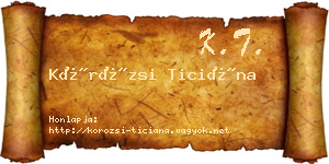 Körözsi Ticiána névjegykártya